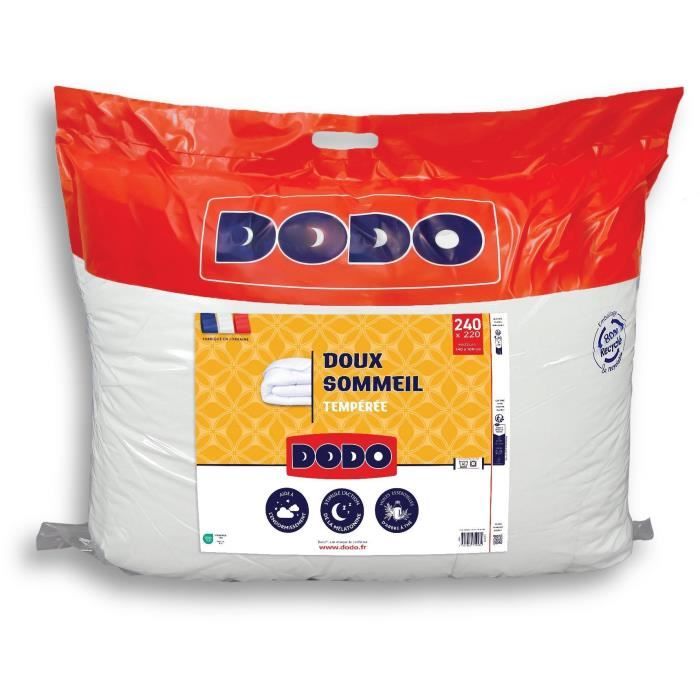 DODO - Couette tempérée 300 g/m² - DOUX SOMMEIL - 220 x 240 cm - Blanc
