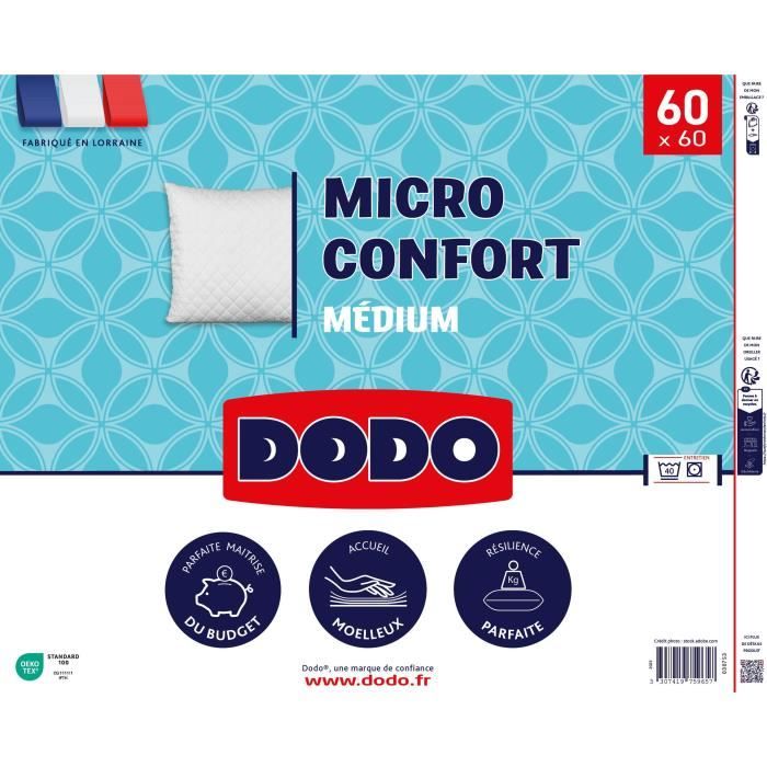 DODO - Oreiller - MICRO CONFORT - 60 x 60 cm
