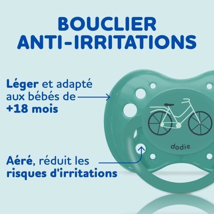 Sucettes Anatomiques DODIE - Bébé Ours - Lot de 3 - +18 mois - Résistantes et Anti-irritations
