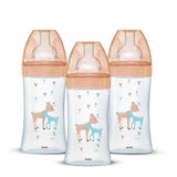 Lot de 3 Biberons DODIE Anti-Colique Sensation+ - Verre - 270ml - 0-6 Mois - Tétine plate - Débit 2
