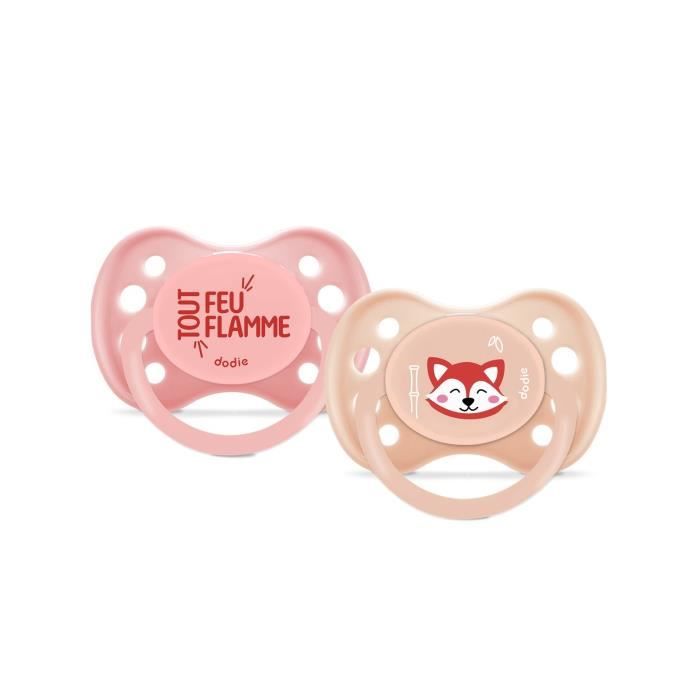 Duo sucettes anatomiques - DODIE - EDL A103 - +6 mois - Panda roux