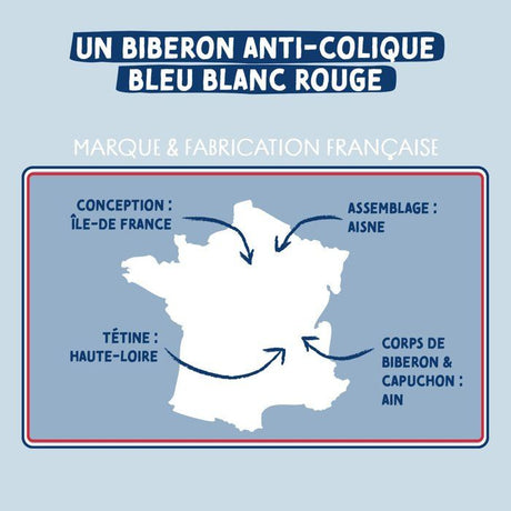Biberon anti-colique - DODIE - 270 ml - Tétine ronde - 0-6 mois - 3 vitesses - Débit 2 - Vert