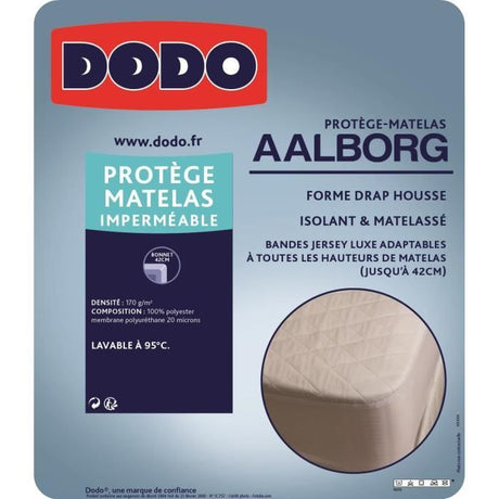 Protege Matelas Aalborg - DODO - Matelassé & Imperméable - 90 x 190 cm - Blanc