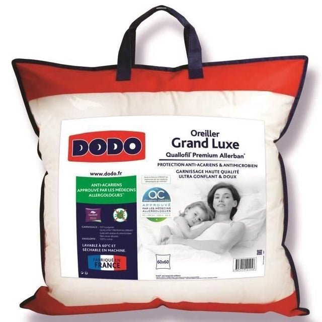 Oreiller Grand Luxe - DODO - Quallofil Allerban - 60 x 60 cm - Blanc