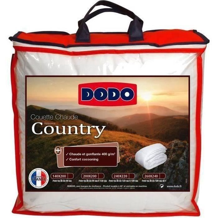 Couette Chaude 400gr/m˛ - DODO - COUNTRY - 200 x 200 cm - Blanc