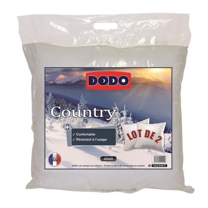 DODO Lot de 2 Oreillers COUNTRY 60x60cm