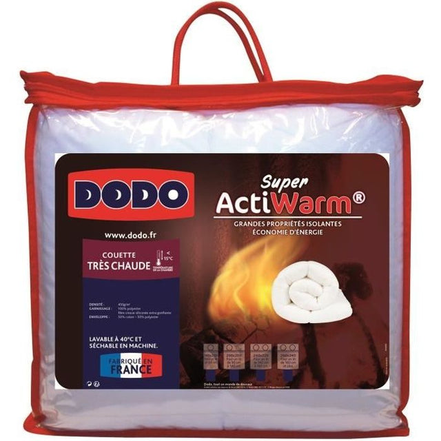 Couette Tres Chaude 450 gr/m˛ - DODO - SUPER ACTIWARM - 220 x 240 cm - Blanc