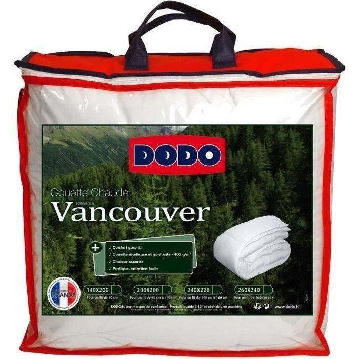 Couette Chaude Vancouver 400gr/m˛ - DODO - 220 x 240 cm - Blanc