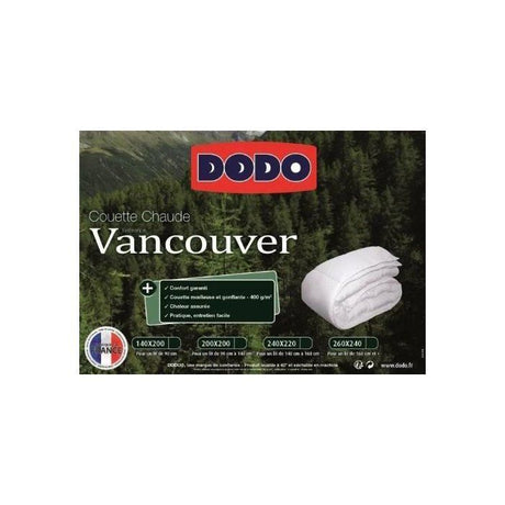 Couette Chaude Vancouver 400gr/m˛ - DODO - 240 x 260 cm - Blanc
