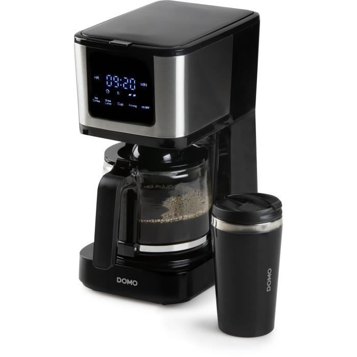 Cafetiere filtre - DOMO - DO733K - 900 W - 4 a 10 tasses - Ecran LCD - 3 intensitÈs - Noir