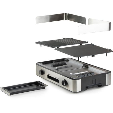 Grill de table barbecue Genius - DOMO - DO9259G - 2 zones de cuisson - Thermostat réglable- 2400 W