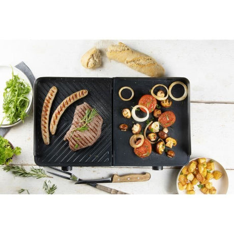 Grill de table barbecue Genius - DOMO - DO9259G - 2 zones de cuisson - Thermostat réglable- 2400 W
