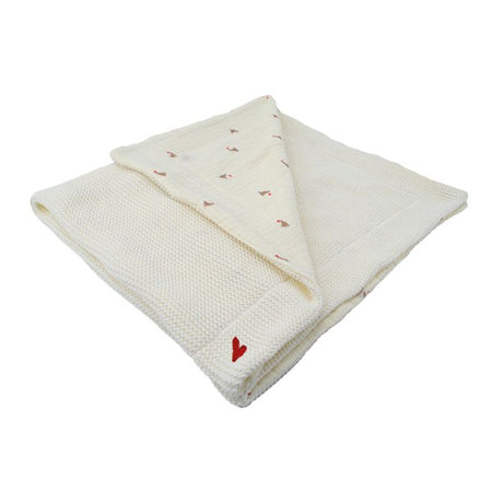 Couverture double face - DOMIVA - Maternity Love - 75 x 100 cm - Grosse maille et mousseline