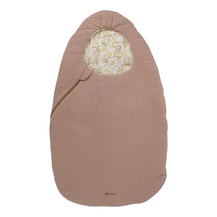 Nid d'ange réversible uni / motif Safari Rose Blush 0-3 mois