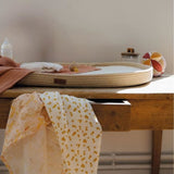 Panier a langer tressé avec matelas Naturel 43x80x6 cm