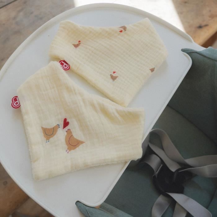Lot de 2 bavoirs bandanas - DOMIVA - Maternity Love - Coton doux et absorbant - Boutons-pression ajustables