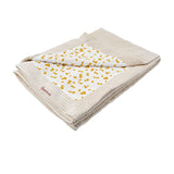 Couverture double face - DOMIVA - Savane - 75 x 100 cm - Gaze de coton et velours côtelé