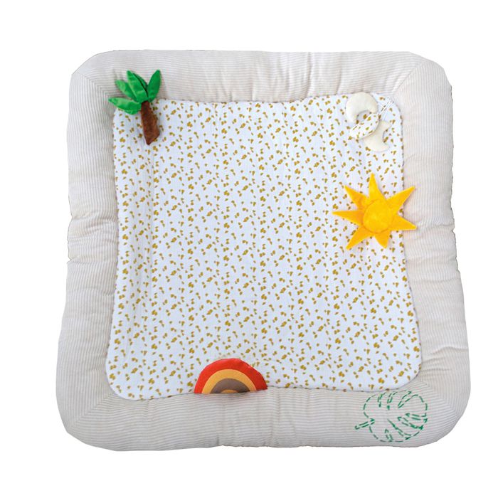 Tapis d'activités safari pour bébé Beige 100x100 cm