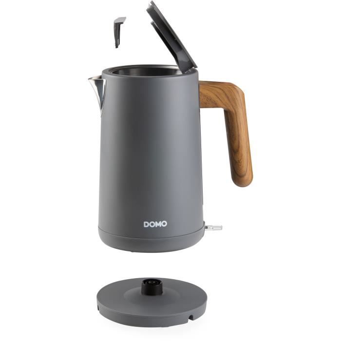 Bouilloire électrique - DOMO - DO9268WK - 2200 W - 1,7 L - Socle 360° - Noir / Bois