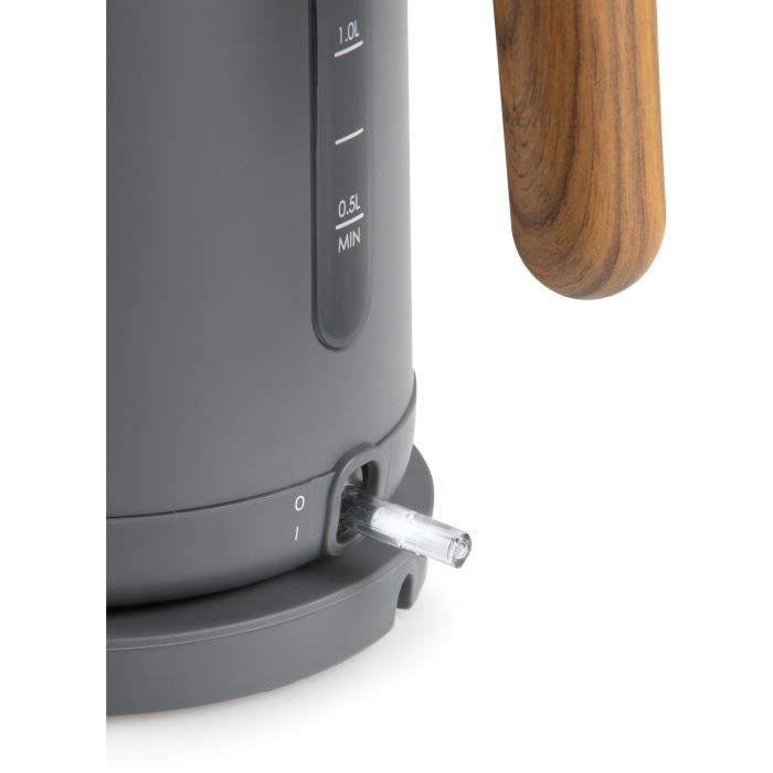 Bouilloire électrique - DOMO - DO9268WK - 2200 W - 1,7 L - Socle 360° - Noir / Bois