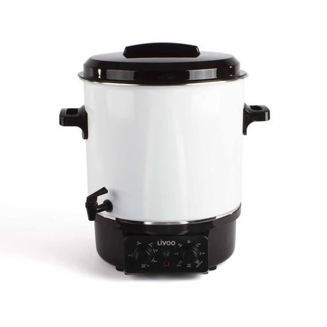 Stérilisateur a bocaux électrique - LIVOO - DOM334 - 1800W - 27L - Ř35 cm - Thermostat réglable et minuterie - Cuve acier émaillé