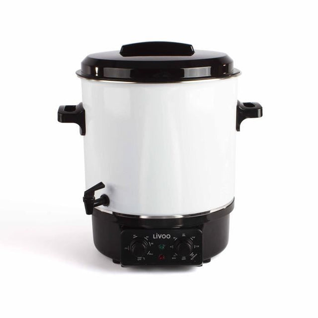 Stérilisateur a bocaux électrique - LIVOO - DOM334 - 1800W - 27L - Ř35 cm - Thermostat réglable et minuterie - Cuve acier émaillé