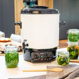 Stérilisateur a bocaux électrique - LIVOO - DOM334 - 1800W - 27L - Ø35 cm - Thermostat réglable et minuterie - Cuve acier émaillé