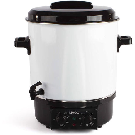 Stérilisateur a bocaux électrique - LIVOO - DOM334 - 1800W - 27L - Ř35 cm - Thermostat réglable et minuterie - Cuve acier émaillé