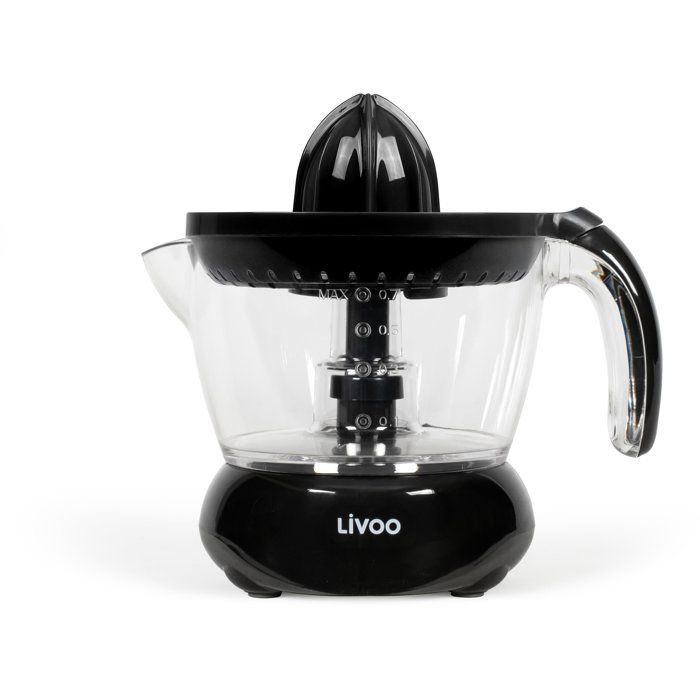 Presse-agrumes électrique - LIVOO - DOD131N - 25 W - 1 grand cône et 1 petit cône - 700 ml - Noir