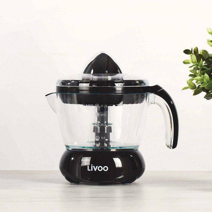 Presse-agrumes électrique - LIVOO - DOD131N - 25 W - 1 grand cône et 1 petit cône - 700 ml - Noir