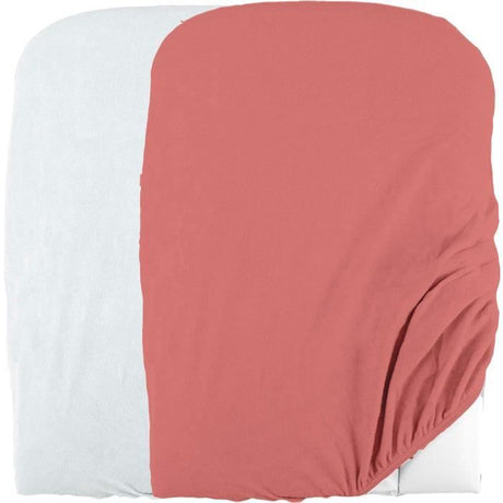 Lot de 2 housses de matelas a  langer en éponge bouclette - Blanc / Terracotta - 50 X 75 cm
