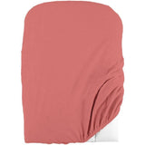 Lot de 2 housses de matelas a  langer en éponge bouclette - Blanc / Terracotta - 50 X 75 cm