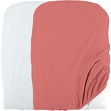 Lot de 2 housses de matelas a  langer en éponge bouclette - Blanc / Terracotta - 50 X 75 cm