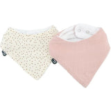 Lot x2 bavoirs bandana - DOMIVA - TU - Mousseline - Vieux rose pois