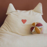 Pouf - DOMIVA - Honey Moon - Velours côtelé - Doux et moelleux - Oreilles de félin