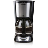 Cafetičre Filtre - DOMO - DO708K - 1000 W - 1,5 L - 12 tasses - Ecran LCD - Minuteur 24 h - Noir et acier inoxydable