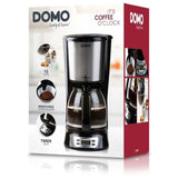 Cafetičre Filtre - DOMO - DO708K - 1000 W - 1,5 L - 12 tasses - Ecran LCD - Minuteur 24 h - Noir et acier inoxydable