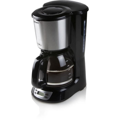 Cafetičre Filtre - DOMO - DO708K - 1000 W - 1,5 L - 12 tasses - Ecran LCD - Minuteur 24 h - Noir et acier inoxydable