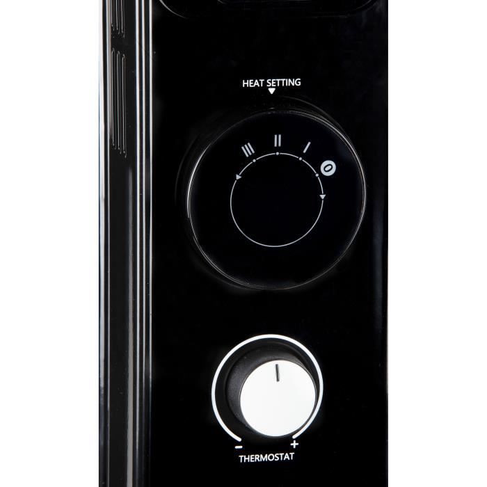 Radiateur a bain d'huile - 2000 W - DOMO - DO7327R - 42,5 x 28 x 64 cm - Noir