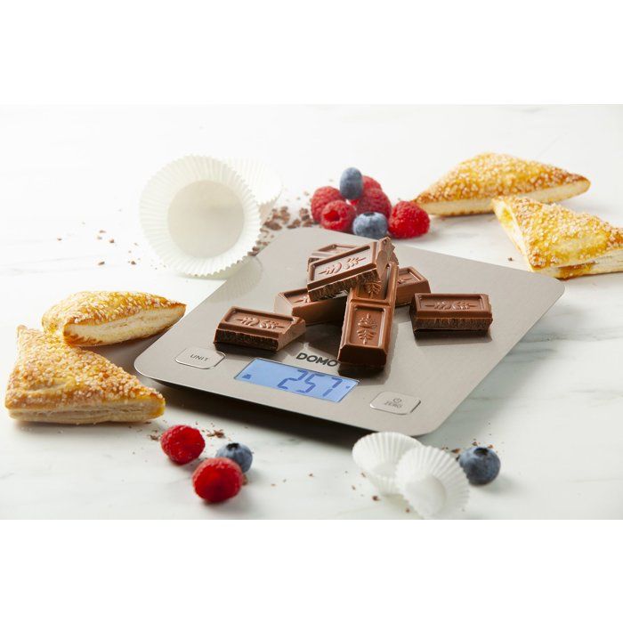 DOMO DO9239W - Balance culinaire éléctronique - Tare - Arret auto - Jusqu'a 1 gramme pres - Plateau de pesage inox