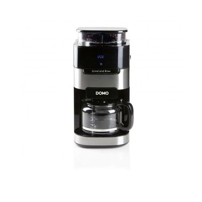 Cafetiere filtre avec moulin intégré - DOMO - DO721K - 900 W - 1,5 L - 12 tasses - 200 g de grains - Ecran LCD - 3 intensités -