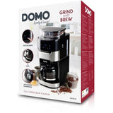 Cafetiere filtre avec moulin intégré - DOMO - DO721K - 900 W - 1,5 L - 12 tasses - 200 g de grains - Ecran LCD - 3 intensités -