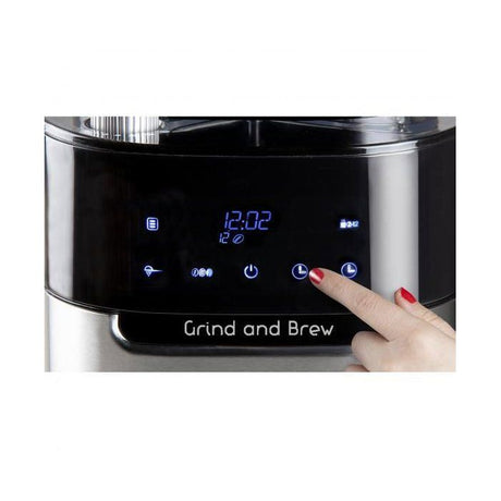 Cafetiere filtre avec moulin intégré - DOMO - DO721K - 900 W - 1,5 L - 12 tasses - 200 g de grains - Ecran LCD - 3 intensités -