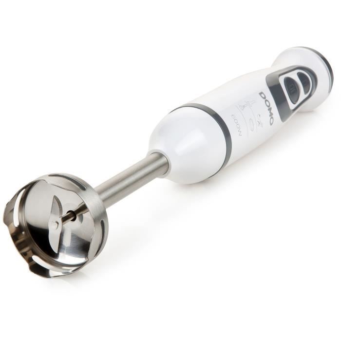 Ensemble Mixeur - DOMO - DO1089M - 600 W - Vitesse variable + Turbo - Mixeur plongeur, fouet, hachoir, verre gradué - Blanc