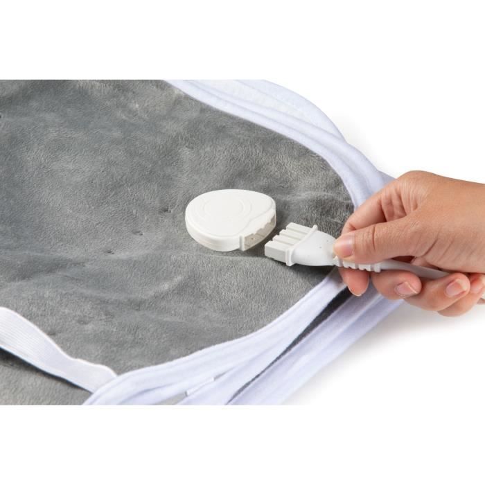 Chauffe-lit Èlectrique 1 personne DOMO - 6 Niveaux de chaleur - Molleton de flanelle - 150x80 cm - Gris