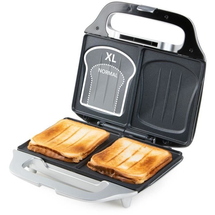 Appareil a croque-monsieur DOMO - DO9267C - Plaques XXL - Revetement anti-adhésif - 900W