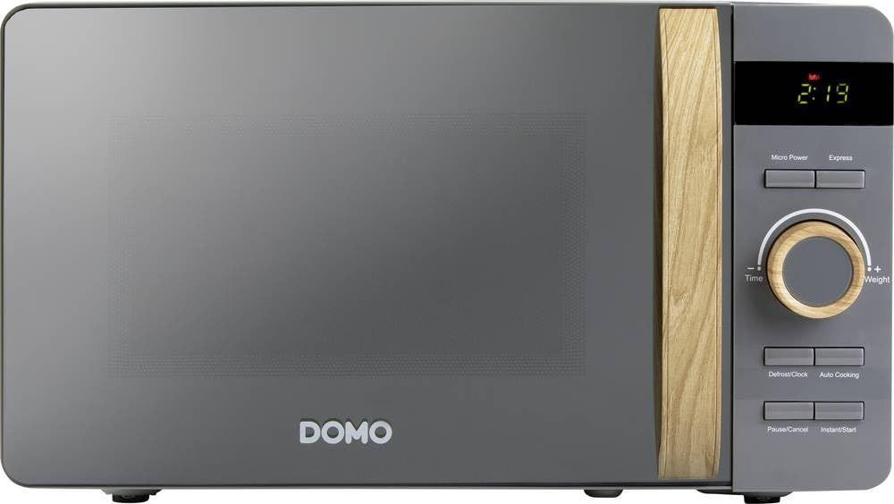 Micro-ondes - DOMO - DO3420 - Gris avec finition boisée - L45,1 x P34,7 x H25,8 cm - 20 L - 5 niveaux de puissance - 700W