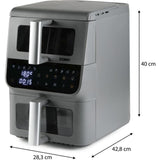 Friteuse sans huile - DOMO - Airfryer DO550FR - Double cuve 3.5 L + 6,5 L - 10 programmes - 2500 W