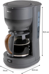 Cafetiere filtre - DOMO - DO754K - 1,25 L - 10 tasses - Gris / Bois