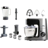 Robot pâtissier multifonction - DOMO - 1200 W - 4,5 L - 8 vitesses + Pulse - Gris / Noir